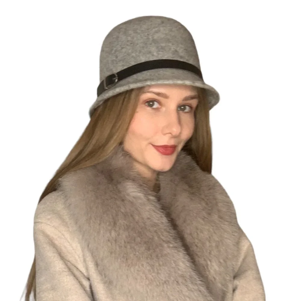 Perfect Bucket / Cloche Hat with in gray. New! - Picture 4 of 6